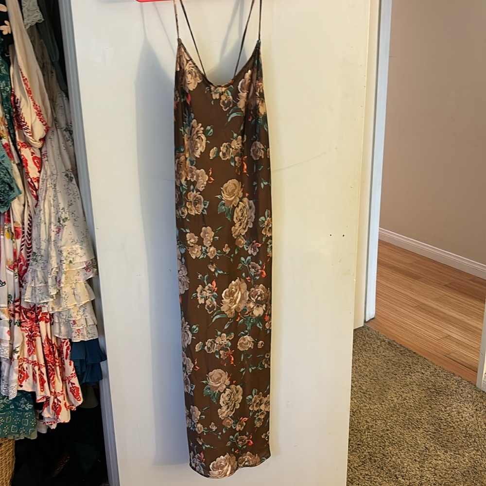 Free people slip style dress! Very floral in person, flowy, XL